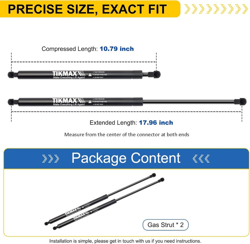 TIKMAX Front Hood Struts for Lexus IS250 IS350 2006-2015, IS300 2005, is F 2008-2013, Replaces PM1050 SG329063 Shocks Lift Supports Gas Springs, 2 Pcs - Image 2